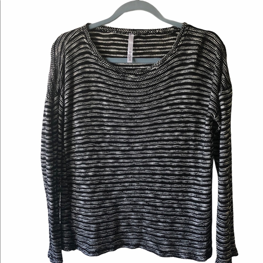 Rush black & white Striped women’s sweater. Size S